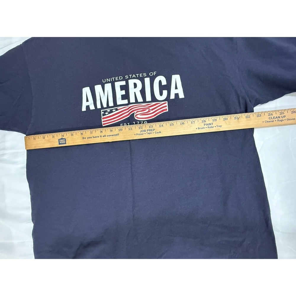 Anvil Apparel T Shirt XL Blue‎ Short Sleeve Crew Neck America Patriotic Cotton - Picture 7 of 12